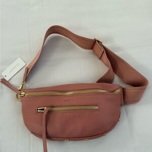 Hammitt Dusty Rose Crossbody Belt Bag with Gold Hardware